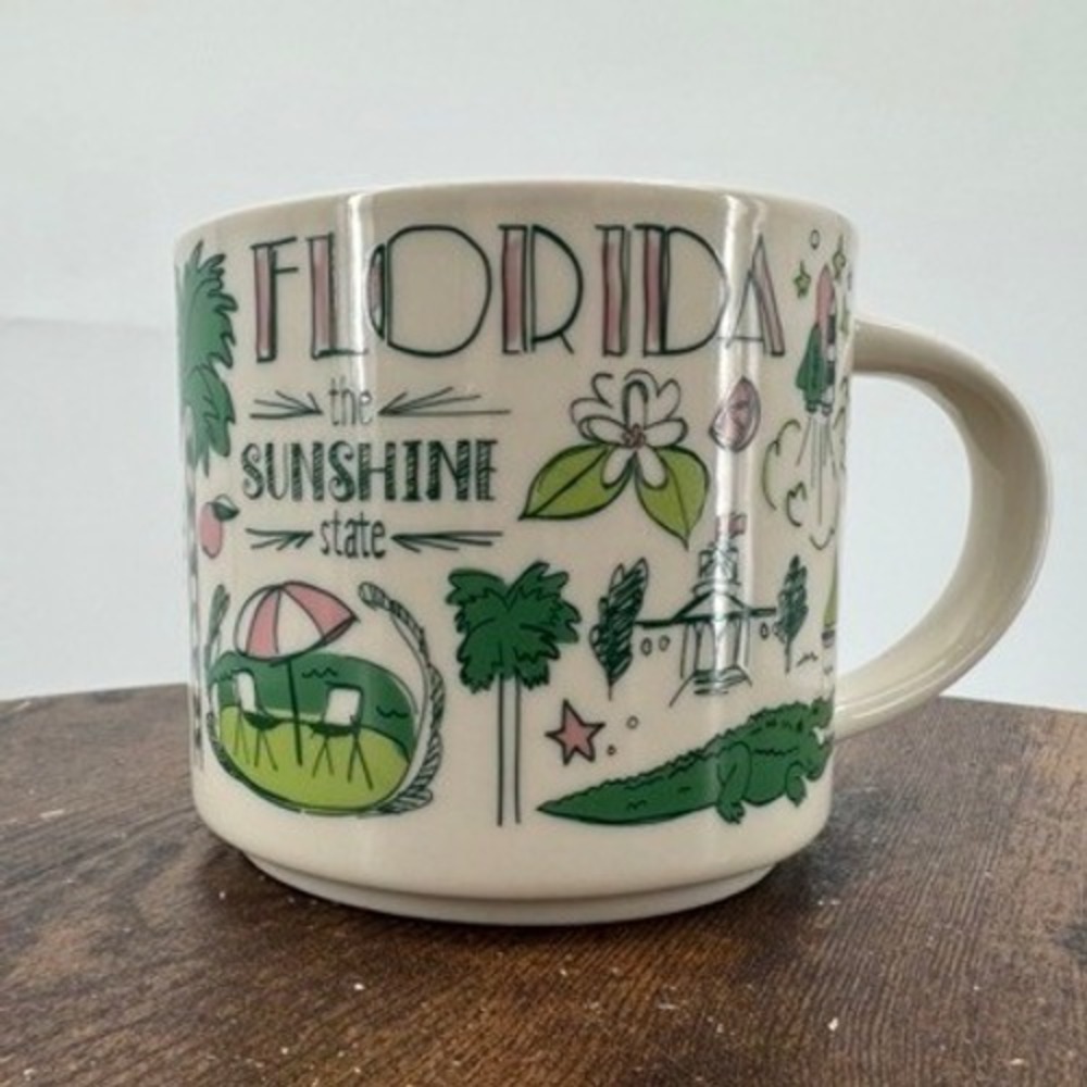 Starbucks NEW Florida Been There Series Mug 14oz Sunshine State Flamingo Gator